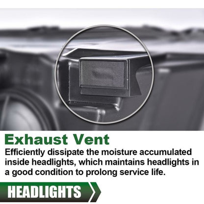 Solid Spare [LED Tube] DRL Fit For 09-18 Dodge Ram 1500 2500 3500 Black Projector Headlights