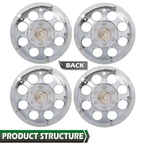 Solid Spare Fit For EZGO Club Car Yamaha Golf Cart 10" Wheel Rim Cover Set of 4 Silver