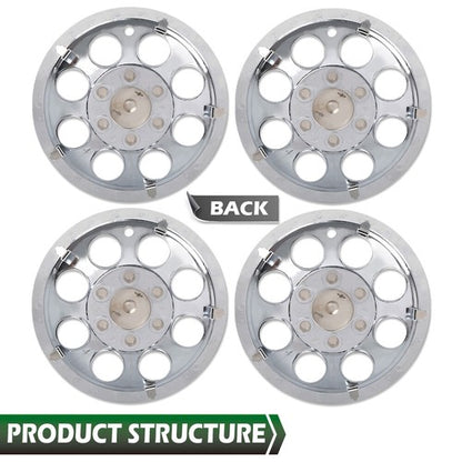 Solid Spare Fit For EZGO Club Car Yamaha Golf Cart 10" Wheel Rim Cover Set of 4 Silver