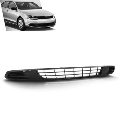 Solid Spare Fit For 11-14 Volkswagen Jetta Front Lower Bumper Grille + Fog Light Covers