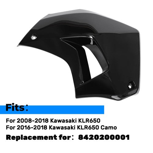 Solid Spare For Kawasaki KLR650 Camo 2008-2018 Right Side Radiator Shroud Black Painted