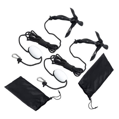 Solid Spare 2-Pack Folding Anchor Set 3.2kg Black For Grapnel Boat Marine Kayak