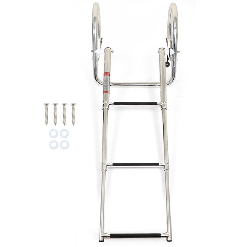Solid Spare Boat Ladder Stainless Steel 3 Steps Telescoping Ladder Folding Dock Ladder