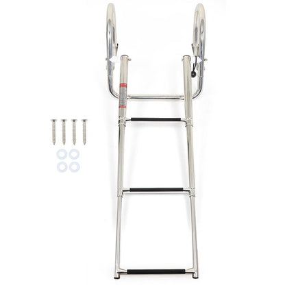 Solid Spare Boat Ladder Stainless Steel 3 Steps Telescoping Ladder Folding Dock Ladder