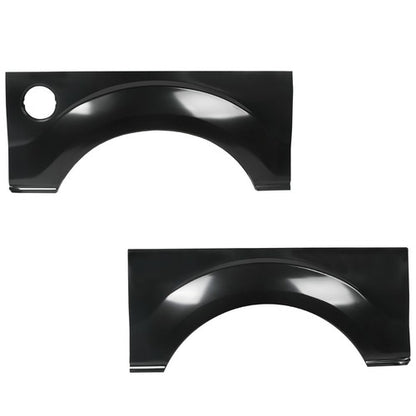 Solid Spare Pair of Black Rear Wheel Arch Steel Quarter Panels For 09-14 Ford F150 F-150
