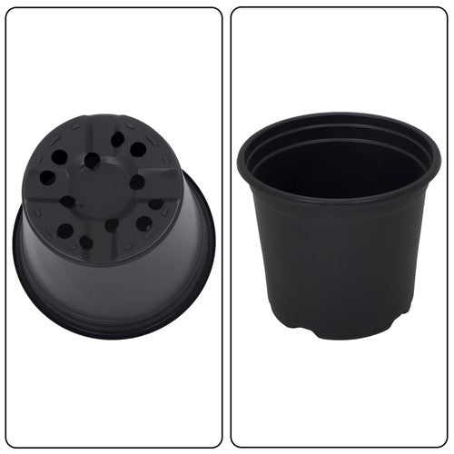 Solid Spare 100 Pcs 5 Inch Plastic Flower Nursery Pots Black Seedling Cups W/Drainage Hole
