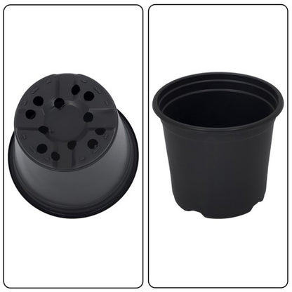 Solid Spare 100 Pcs 5 Inch Plastic Flower Nursery Pots Black Seedling Cups W/Drainage Hole