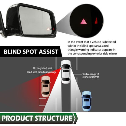 Solid Spare Rear View Side Mirror Assembly Set Fit For 2005-11 Mercedes Benz W164 X164 ML GL