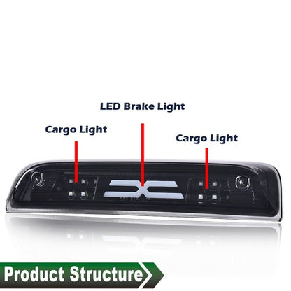 Solid Spare Fit For 14-18 Chevy Silverado GMC Sierra LED Third Brake Light Cargo Lamp Black