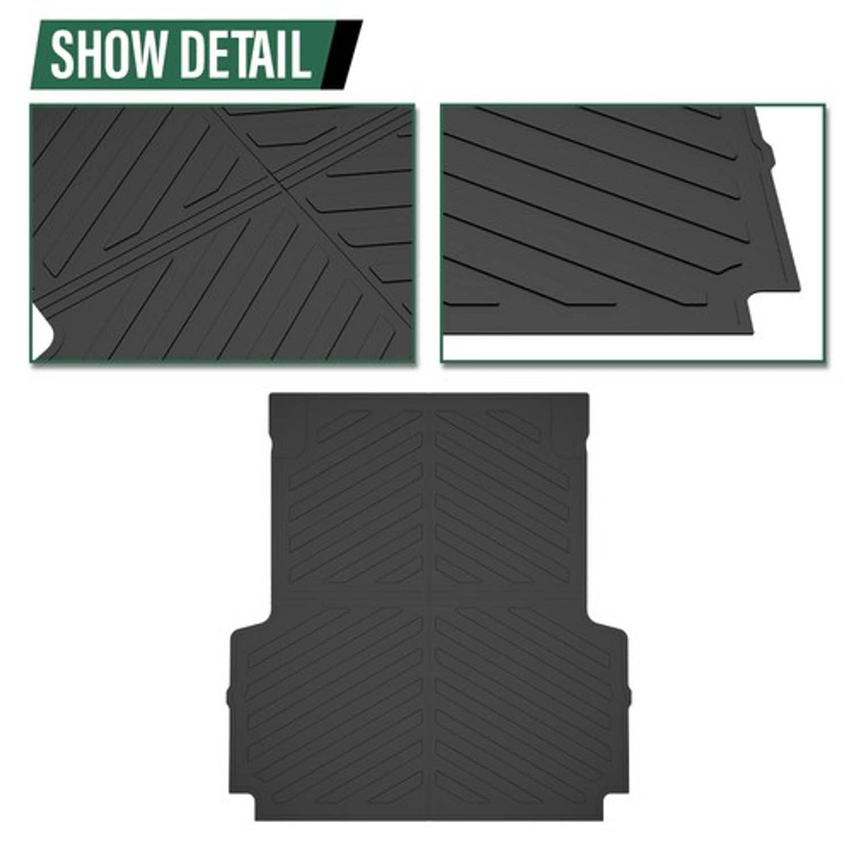 Solid Spare Fit For 2020-2024 Jeep Gladiator JT 5FT All Weather TPE Truck Bed Mat Protection