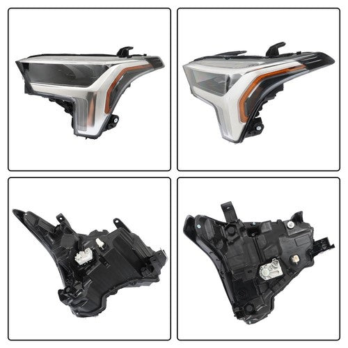 Solid Spare For Toyota Tundra 2022-2023 LH/Driver Side LED Black Clear Headlight Headlamp