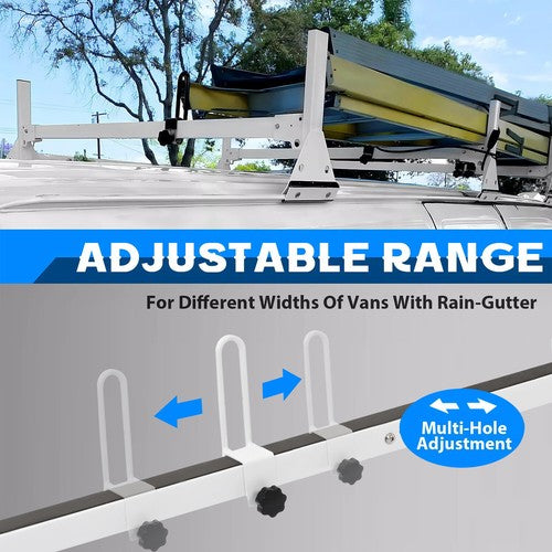 Solid Spare For Chevy Express 2500/3500 1996-up Steel White Cargo Van Roof Ladder Rack 3 bar