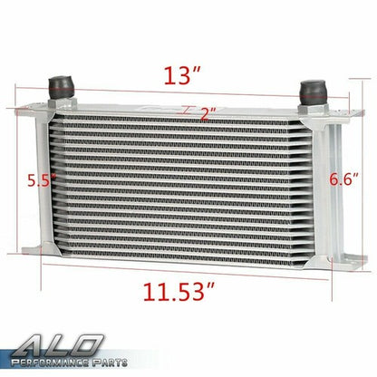Solid Spare New Universal 19 Row AN10 Aluminum Engine Oil Cooler + Thermostat Adaptor Kit
