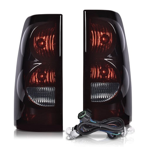 Solid Spare Fit For 2003-06 Chevy Silverado Pickup Left+Right Tail Lights Brake Lamps Smoke