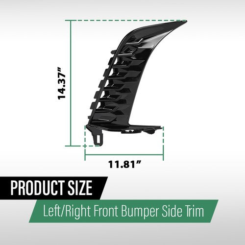Solid Spare Front Bumper Trim W/o Sensor Hole Fit For 2025 Toyota Camry SE Sedan Left+Right