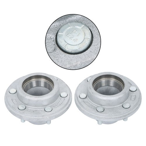 Solid Spare For 5200-6000lbs Spindle w/ Bearings 2 Sets 6 on 5.5" Galvanized Trailer Hub Kit