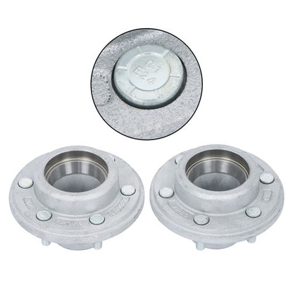 Solid Spare For 5200-6000lbs Spindle w/ Bearings 2 Sets 6 on 5.5" Galvanized Trailer Hub Kit