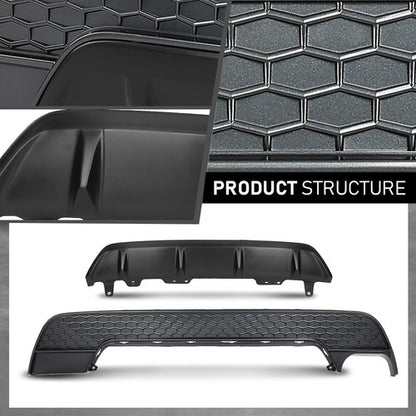 Solid Spare Fit For 20-22 Toyota Corolla SE XSE Rear Bumper Lower Valance Honeycomb Cover