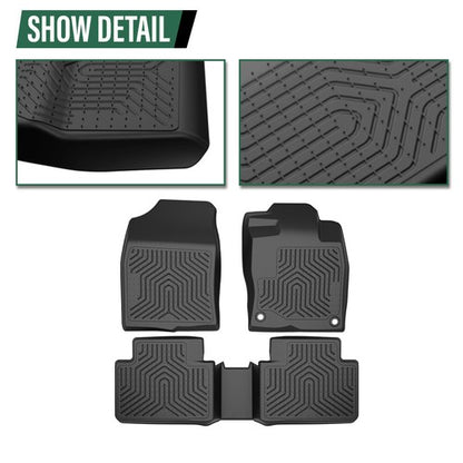 Solid Spare All Weather TPE Floor Mats Liners For Honda Civic 16-21 Sedan Hatchback Coupe
