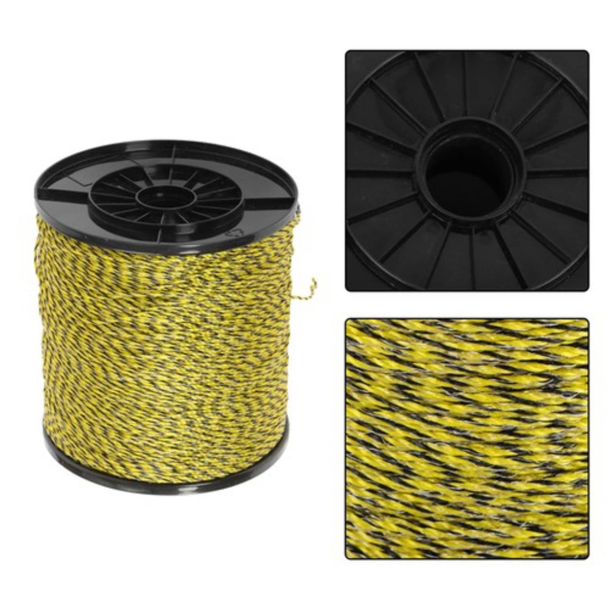 Solid Spare Yellow & Black 3500Ft 1067m 6 Stainless Steel Strands 1/8" Fence Wire