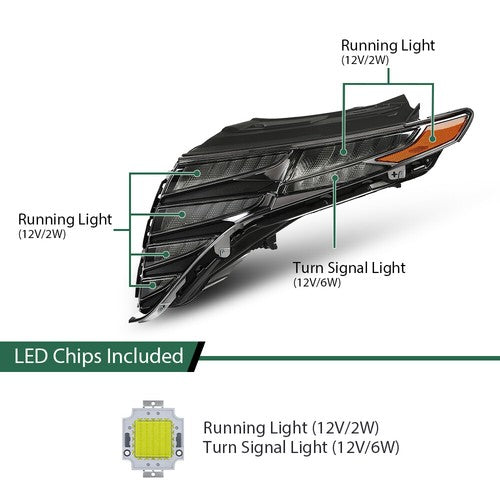 Solid Spare Front LED DRL Headlight Assembly Fit For 21-24 Hyundai Tucson Left Driver Side