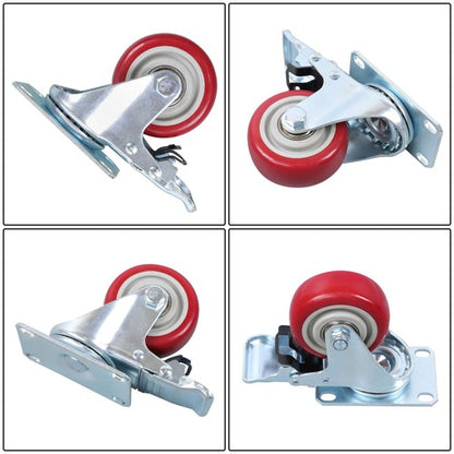 Solid Spare 3 Inch Industrial Heavy Duty Swivel Caster Wheels with Brake Set of 4 Safety