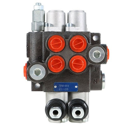 Solid Spare 11 GPM 2 Spool Hydraulic Monoblock Double Acting Control Valve SAE Ports