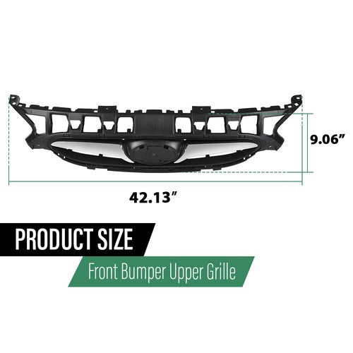 Solid Spare Fit For 2012-2014 Hyundai Accent Front Bumper Upper Grille Grill w/ Chrome Trim