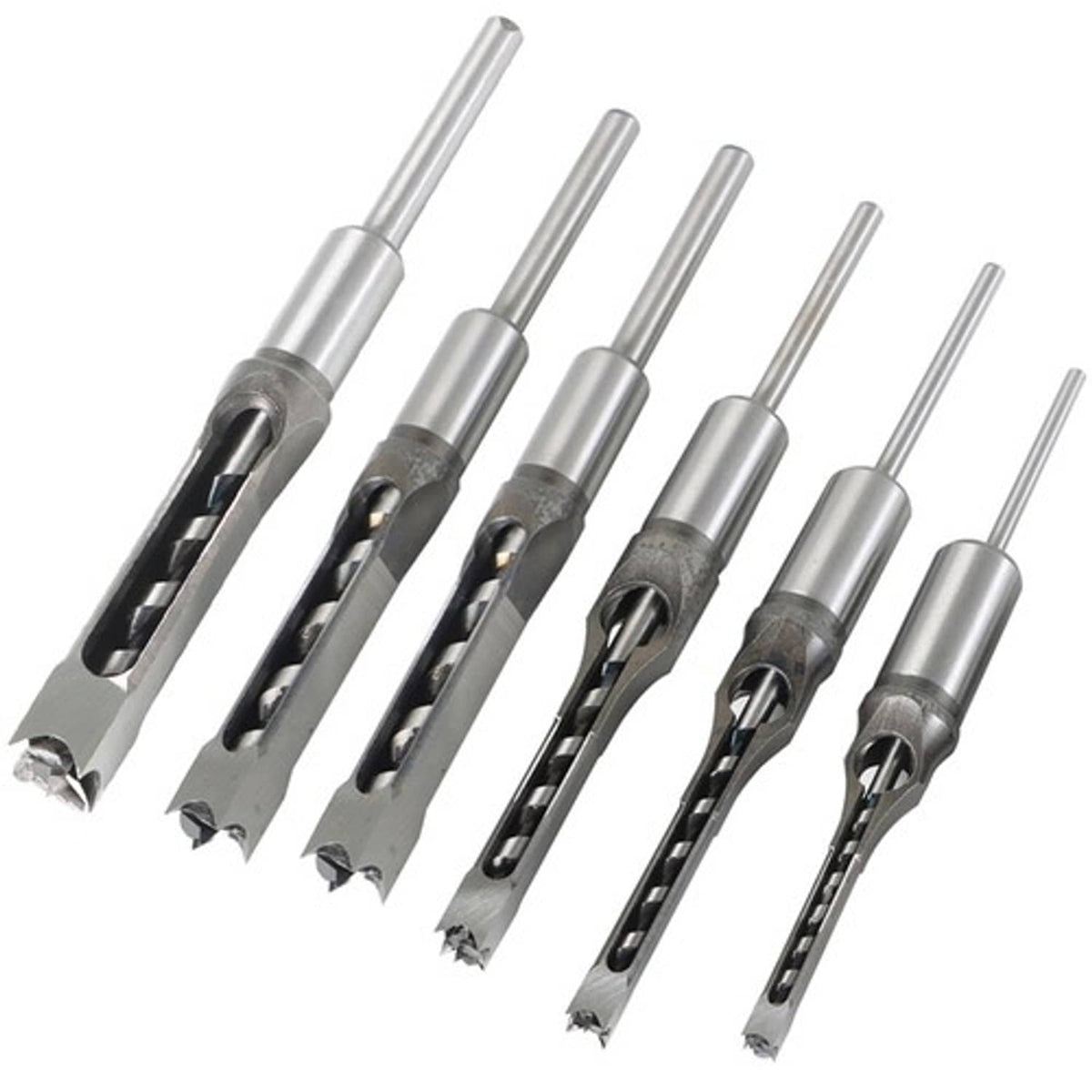 Solid Spare Square Hole Mortise Chisel Drill Bit Tools6.35mm/8mm/9.5mm/12.7mm/14mm/16mm 6Pcs