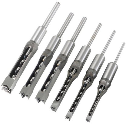 Solid Spare Square Hole Mortise Chisel Drill Bit Tools6.35mm/8mm/9.5mm/12.7mm/14mm/16mm 6Pcs