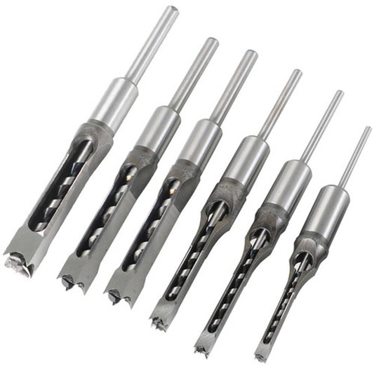 Solid Spare Square Hole Mortise Chisel Drill Bit Tools6.35mm/8mm/9.5mm/12.7mm/14mm/16mm 6Pcs