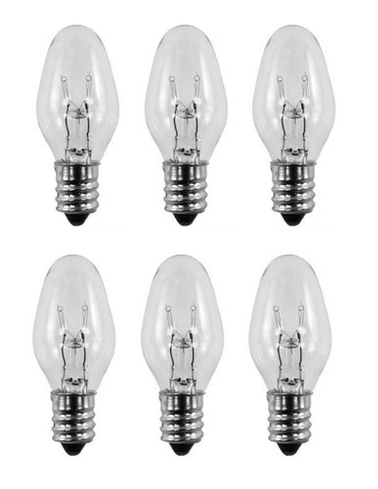 Solid Spare Highest Quality (6 Pack) 15 Watt NIGHT LIGHT Bulb Fits Plug-In Scentsy Warmer