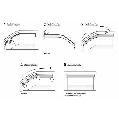 Solid Spare Window Visor Gear Fit For Honda Accord 2008-2012 4Door Sedan 3D Wavy 4PCS