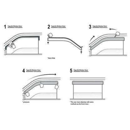 Solid Spare Window Visor Gear Fit For Honda Accord 2008-2012 4Door Sedan 3D Wavy 4PCS