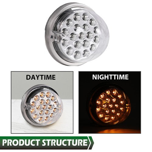 Solid Spare 1Pcs Clear Amber Lens Watermelon (19 LED) Marker Turn Signal Light Universal