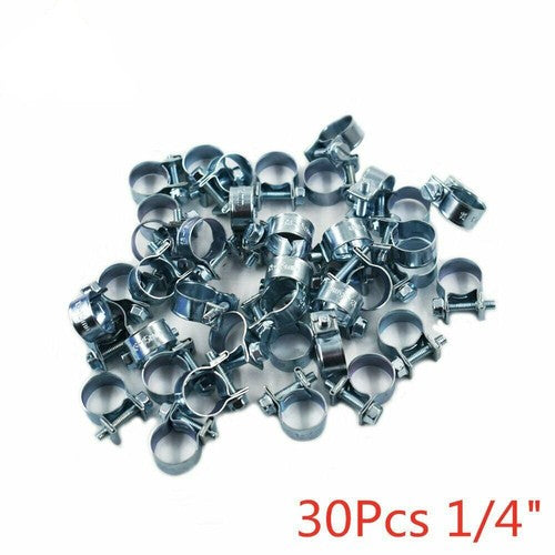 Solid Spare 1/4" FUEL INJECTION HOSE CLAMP / AUTO Fuel clamps?11mm-13mm?30 Pcs