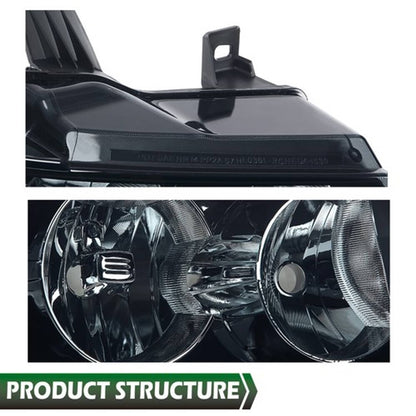 Solid Spare Fit For 07-14 Chevy Avalanche Tahoe Suburban Clear Corner Smoke Lens Headlights