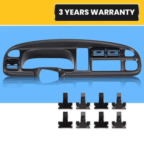 Solid Spare Dash Board Bezel Cover Instrument W/Vents For 1998-2002 Dodge Ram 1500 2500 3500