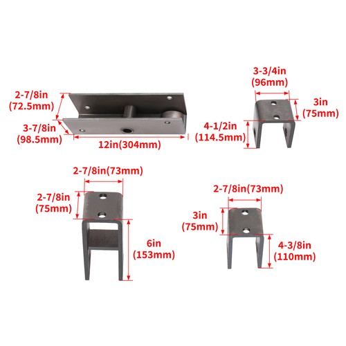 Solid Spare Steel Tandem Axle Slipper Spring Trailer Hanger Kit For 2" wide slipper spring
