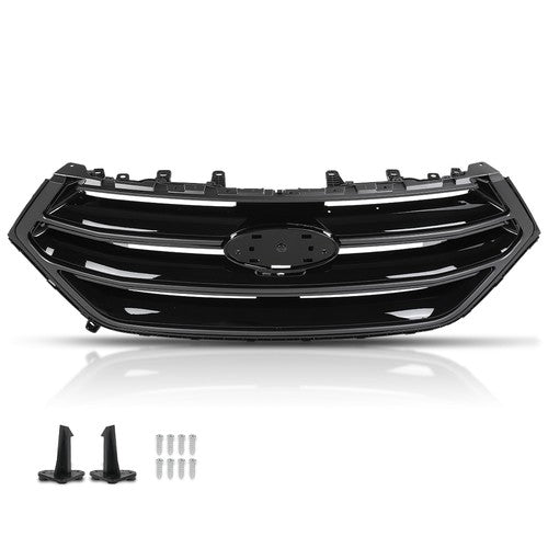 Solid Spare Front Bumper Upper Grille W/ Camera Hole Fit For 2015 2016 2017 2018 Ford Edge
