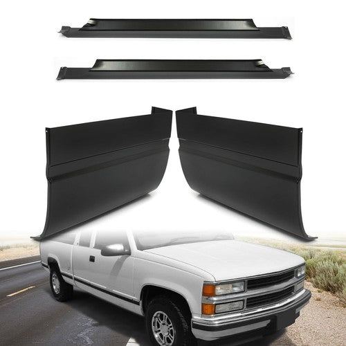 Solid Spare Rocker Panel Cab Corner Kit For 88-98 Chevy&GMC C/K 15 25 3500 2DR Extended Cab