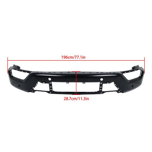 Solid Spare For Ford F150 2021 2022 2023 Front Chrome Steel Bumper and Plastic Grille Trim