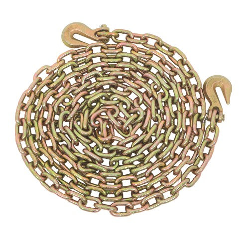 Solid Spare Binder Transport Chain G80 Steel 7100Lbs Tow Chain 3/8In × 20FT With Grab Hooks
