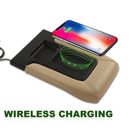 Solid Spare Fit For 2001-2007 Silverado Wireless Charging Armrest Center Console Lid Beige