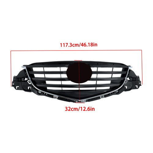 Solid Spare For Mazda CX-5 2015-2016 Black With Painted Dark Gray Insert Front Upper Grill