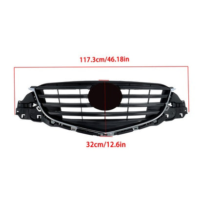 Solid Spare For Mazda CX-5 2015-2016 Black With Painted Dark Gray Insert Front Upper Grill