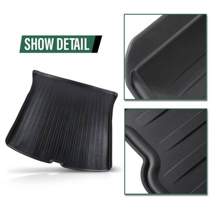 Solid Spare Fit For 20-24 Tesla Model Y TPE Front+Rear Trunk Mats Storage Cargo Liner