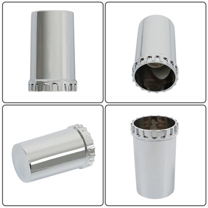 Solid Spare Chrome Hub Cover 33mm Lug Nut Wheel Axle Cover Thread-On Kit Semi Truck New