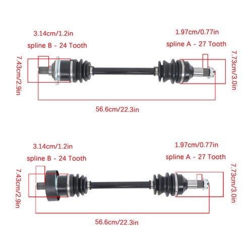 Solid Spare For Arctic Cat 400 2006-2014 Front Left and Right CV Axles Drive Shaft