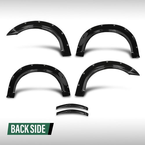 Solid Spare 4pcs Pocket Rivet Bolt On Fender Flares Smooth Black Fit For 93-11 Ford Ranger